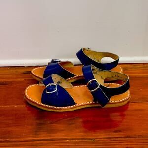 Clarks retro childhood leather ankle strap adjustable sandals sz 6.5